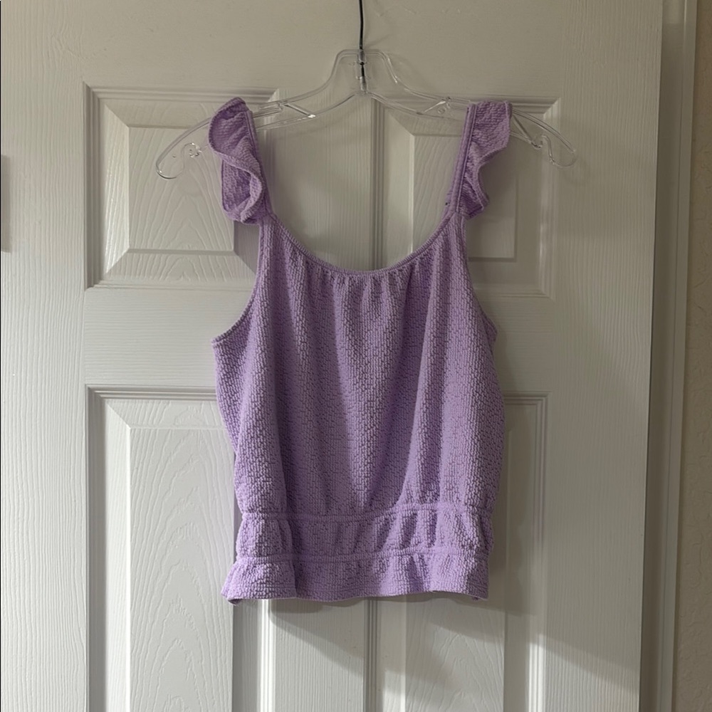 A&F Kids Lavender Ruffle Sleeve Kids/Juniors Top